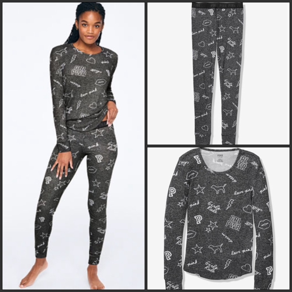 VS PINK COZY SLEEP TEE & LEGGINGS L SET
